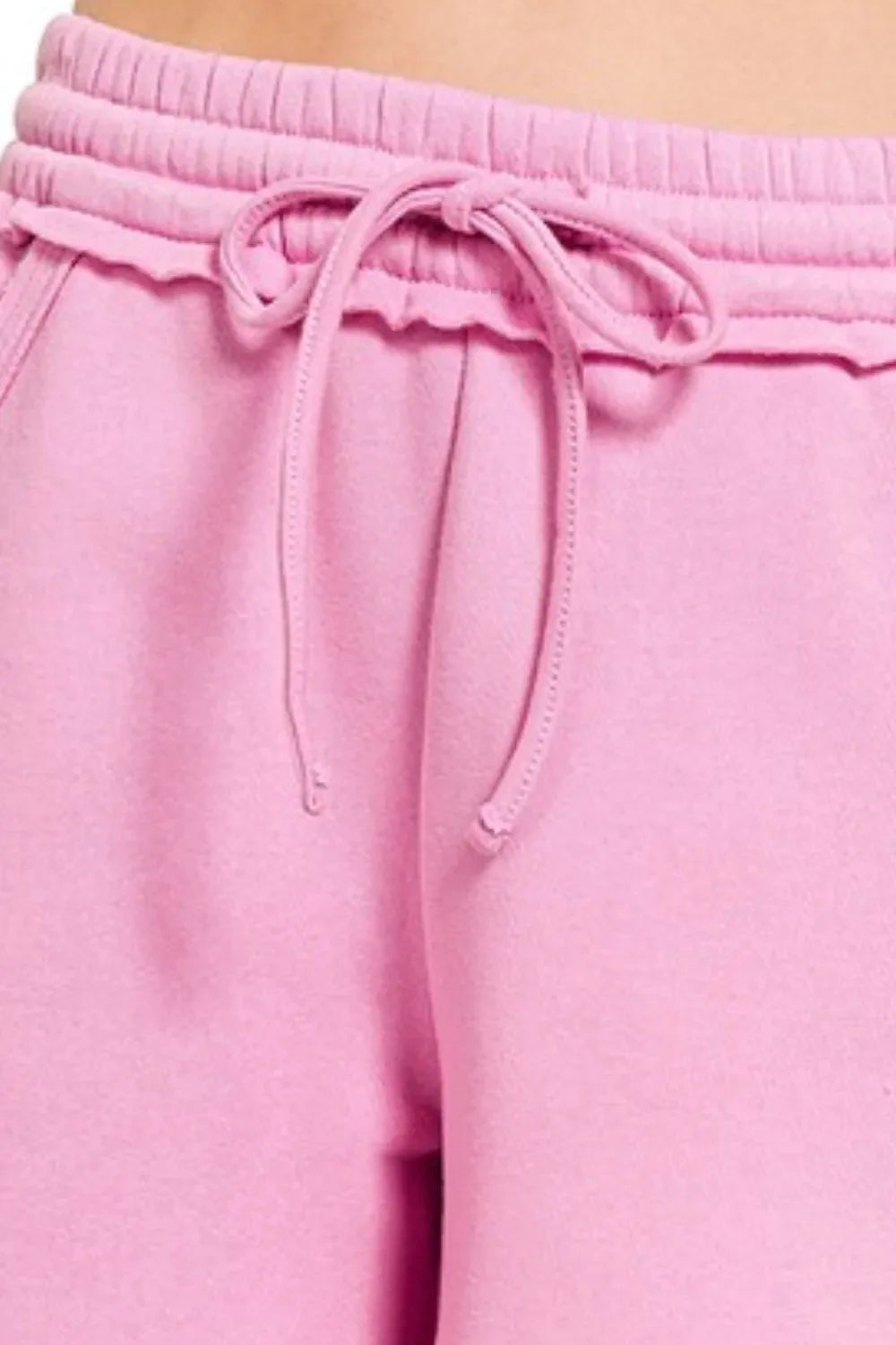 Fleece Raw Hem Shorts – Comfy, Adjustable & Perfect for Everyday Wear