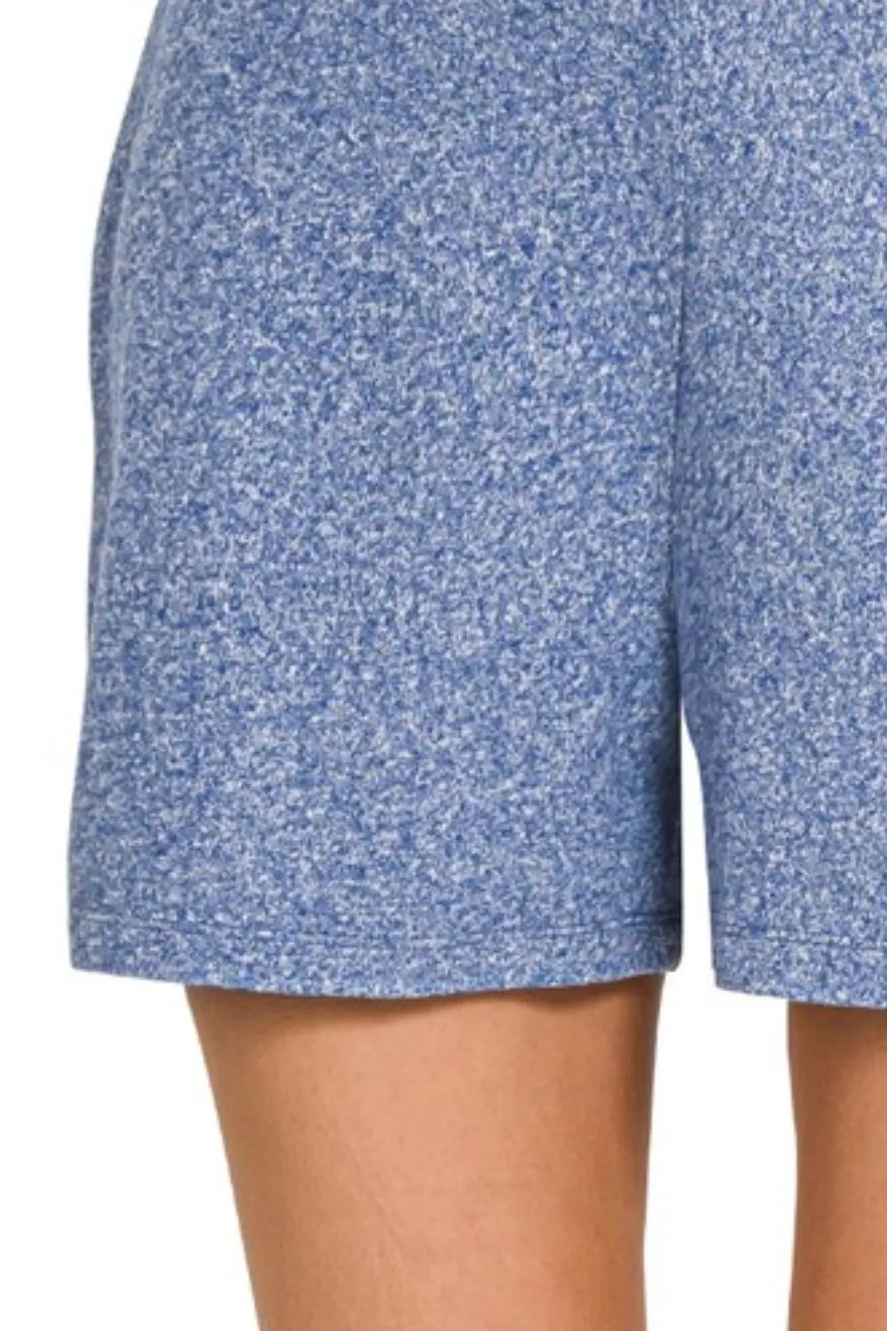 Soft Melange Hacci Shorts – Elastic Waist, Cozy & Effortless Style