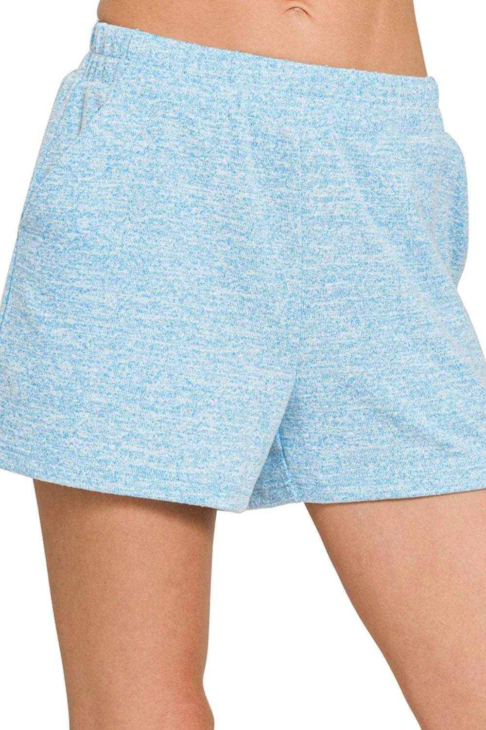 Soft Melange Hacci Shorts – Cozy, Stretchy & Perfect for Lounge or Gym