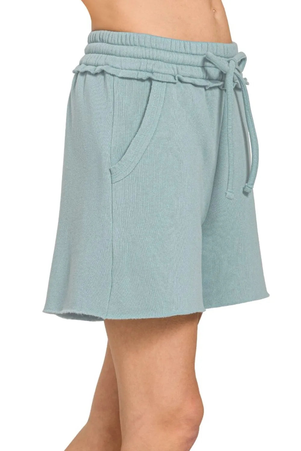 Blue Grey Cotton Blend Shorts – Comfy, Stylish & Everyday Ready