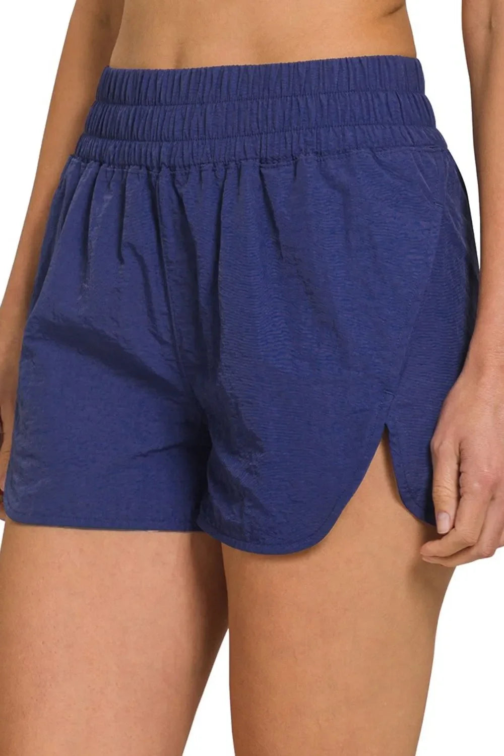 Light Navy Athletic Shorts – Quick-Dry, Side Split & Built-In Liner