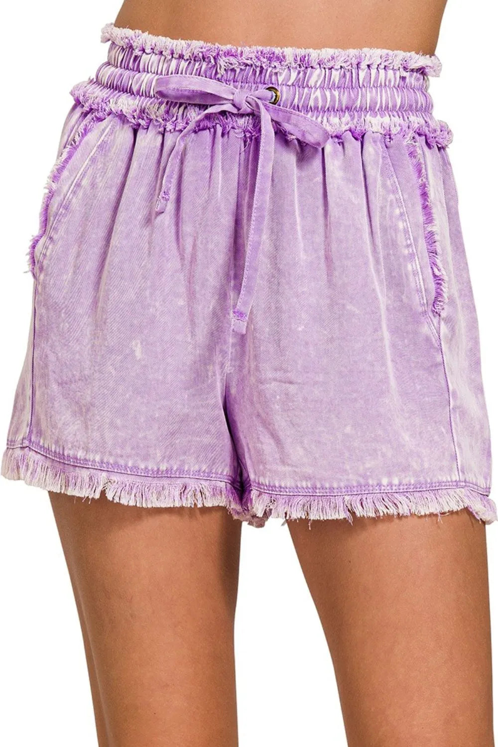 Purple Acid Wash Shorts – Vintage Style, Comfy Fit & Summer-Ready