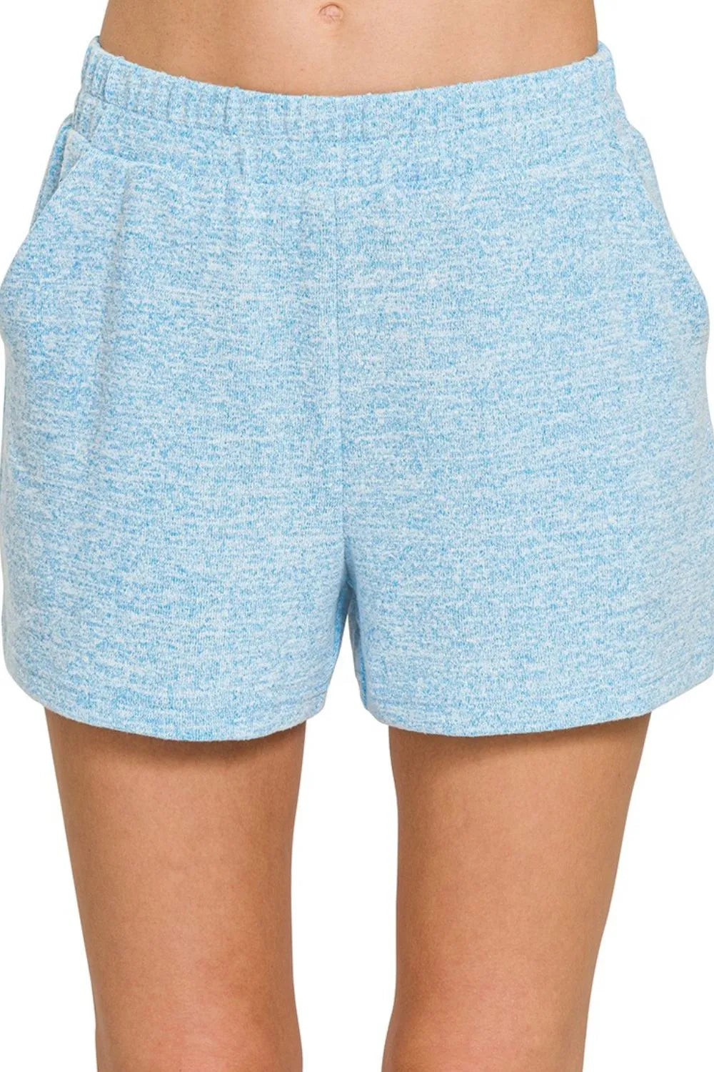 Soft Melange Hacci Shorts – Cozy, Stretchy & Perfect for Lounge or Gym